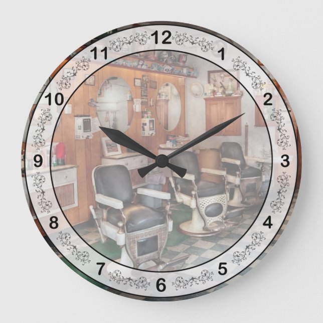 Barber - Frenchtown Barbers Large Clock (Front)