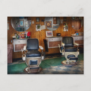 Barber - Frenchtown, NJ - Two old barber chairs  Postcard