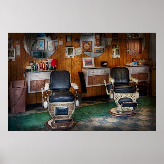 Barber - Frenchtown, NJ - Two old barber chairs Poster (Front)