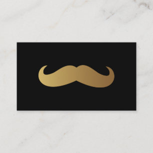 Barber Golden Moustache Professional QR Code Uniqu Business Card