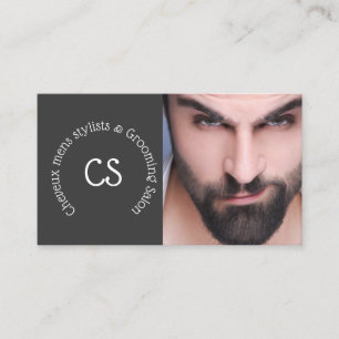 Barber grooming salon   DIY photo man with beard Business Card