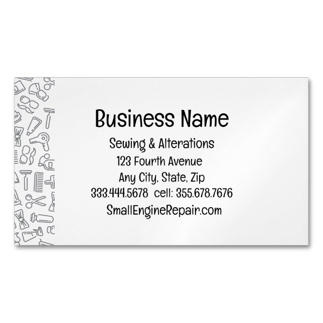Barber Hair Dresser Stylist  Magnetic Business Card (Front)