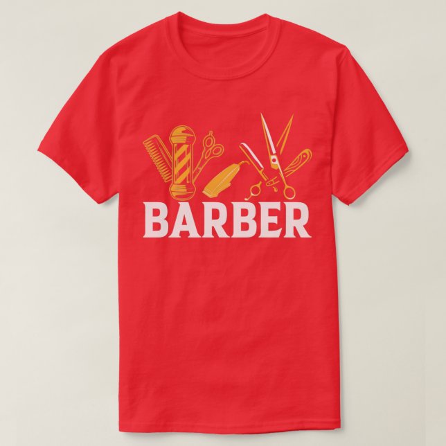 barber hair hairdresser beard shave T-Shirt (Design Front)