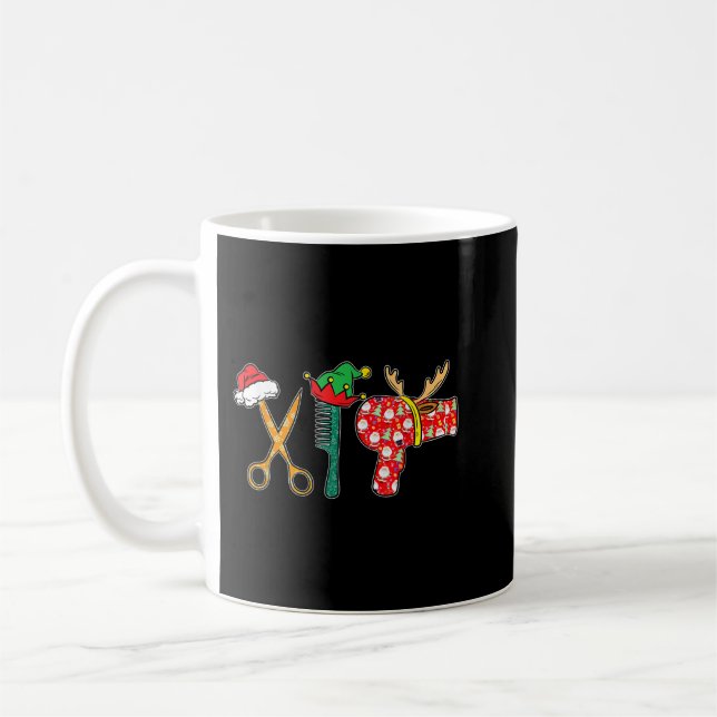 Barber Hair Hustler Christmas Pajama Cool X-mas Ha Coffee Mug (Left)