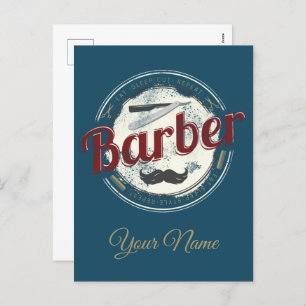 Barber Hair Hustler Hairdresser Retro Hairstylist Holiday Postcard