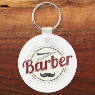 Barber Hair Hustler Hairdresser Retro Hairstylist Key Ring