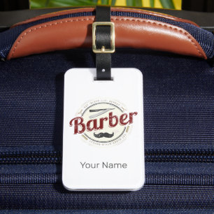 Barber Hair Hustler Hairdresser Retro Hairstylist Luggage Tag