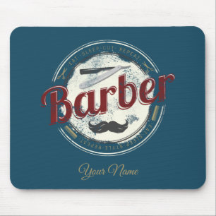 Barber Hair Hustler Hairdresser Retro Hairstylist Mouse Mat