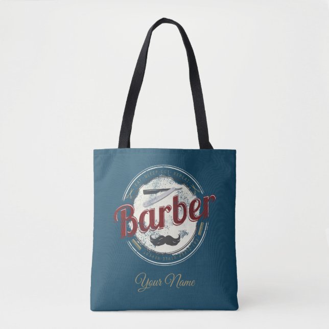 Barber Hair Hustler Hairdresser Retro Hairstylist Tote Bag (Front)