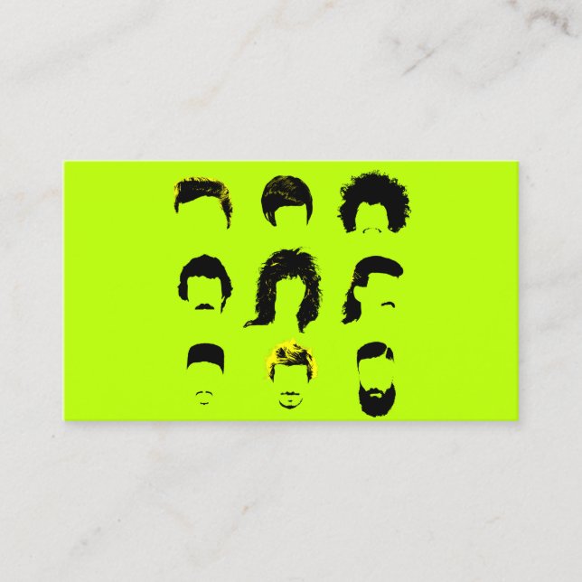 Barber Hair Salon - Various Hairstyles Business Card (Front)