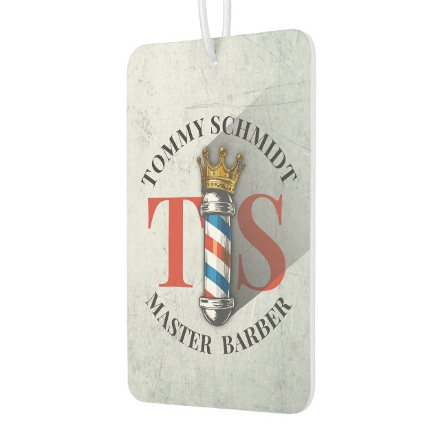Barber Hair Shop King Crown Barber Pole Hair Salon Car Air Freshener (Left)