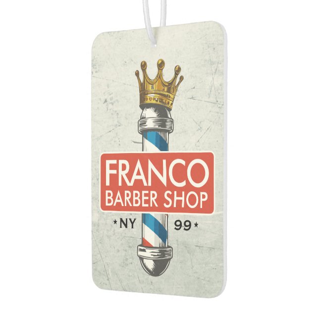 Barber Hair Shop King Crown Barber Pole Hair Salon Car Air Freshener (Left)