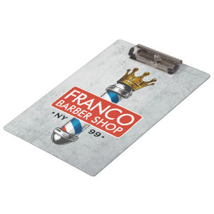 Barber Hair Shop King Crown Barber Pole Hair Salon Clipboard