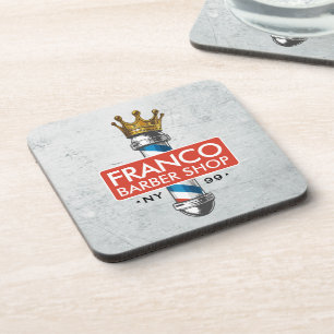 Barber Hair Shop King Crown Barber Pole Hair Salon Coaster
