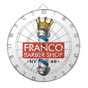 Barber Hair Shop King Crown Barber Pole Hair Salon Dartboard