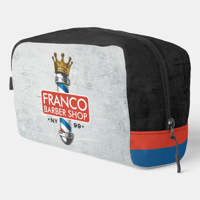Barber Hair Shop King Crown Barber Pole Hair Salon Dopp Kit (Right Corner)