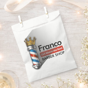 Barber Hair Shop King Crown Barber Pole Hair Salon Favour Bags