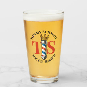 Barber Hair Shop King Crown Barber Pole Hair Salon Glass