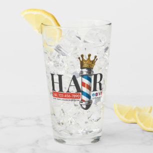 Barber Hair Shop King Crown Barber Pole Hair Salon Glass