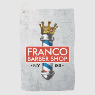 Barber Hair Shop King Crown Barber Pole Hair Salon Golf Towel