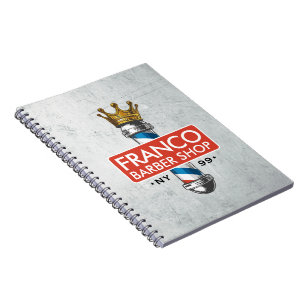 Barber Hair Shop King Crown Barber Pole Hair Salon Notebook