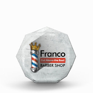 Barber Hair Shop King Crown Barber Pole Hair Salon Photo Block