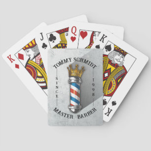 Barber Hair Shop King Crown Barber Pole Hair Salon Playing Cards