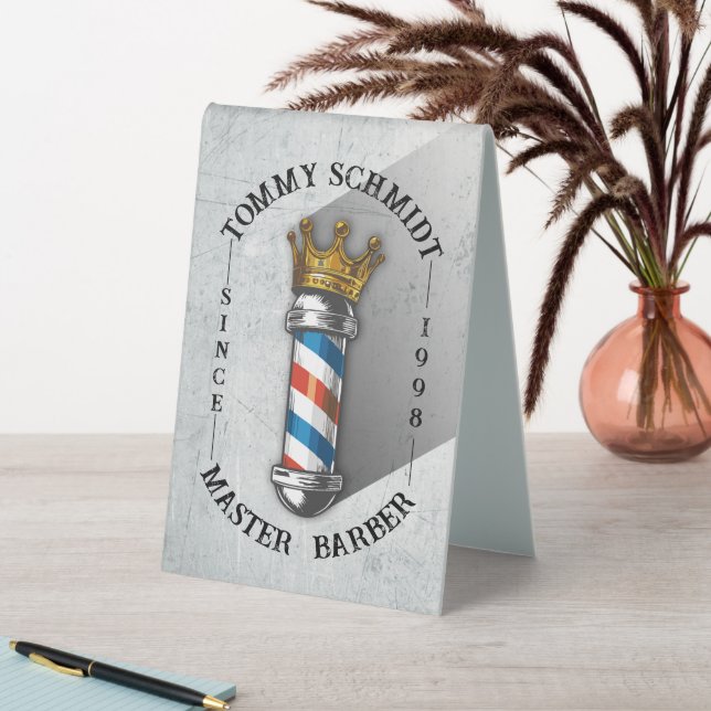 Barber Hair Shop King Crown Barber Pole Price List (In SItu (Table))