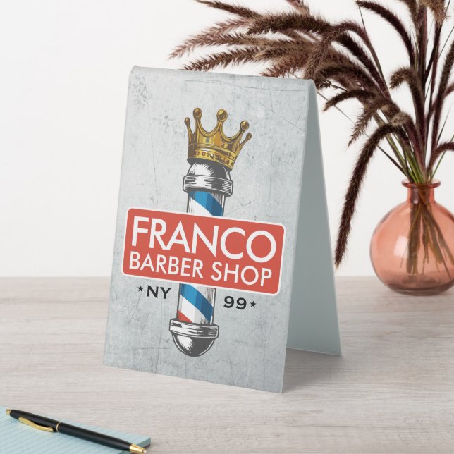 Barber Hair Shop King Crown Barber Pole Price List (In SItu (Table))