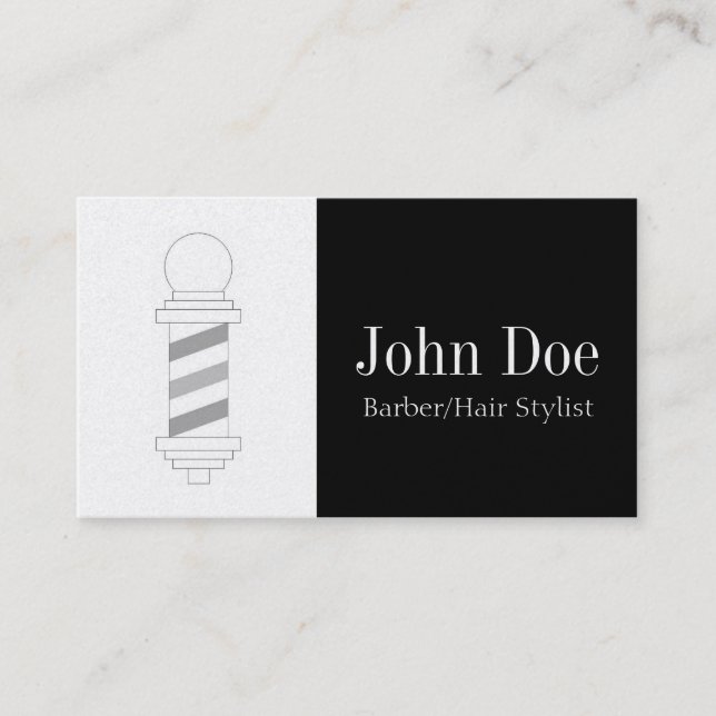 Barber/Hair Stylist Black Golden Business Card (Front)