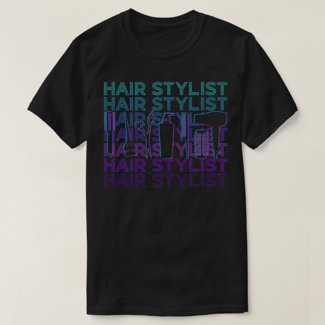 Barber Hair Stylist Hair Dresser Hairstylist Retro T-Shirt (Design Front)