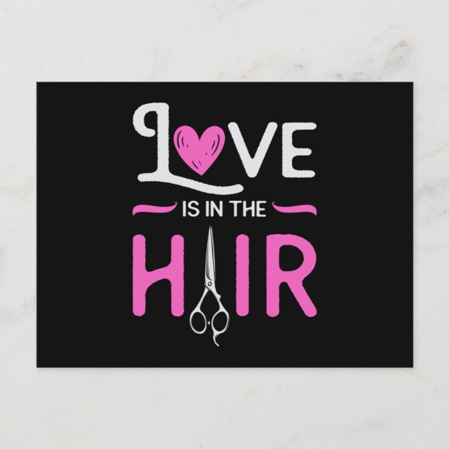 Barber Hair Stylist Hairdresser Scissors Hair Gift Postcard (Front)