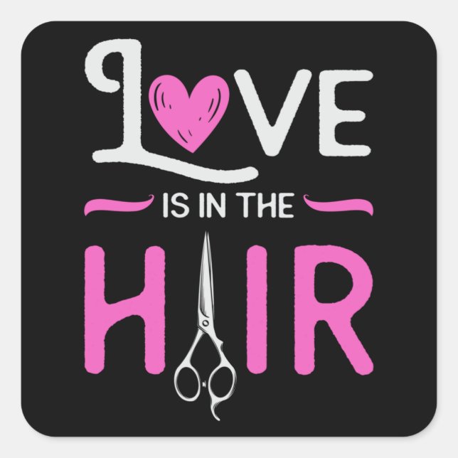 Barber Hair Stylist Hairdresser Scissors Hair Gift Square Sticker (Front)