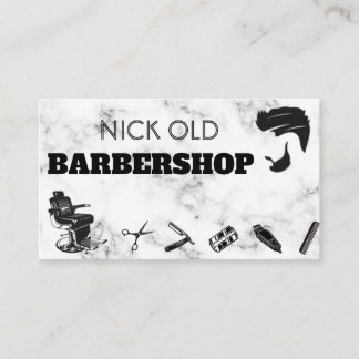 Barber Hair Stylist modern marble luxury Business Card