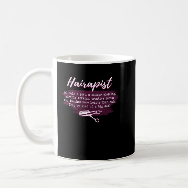 Barber Hairapist Definition Gift For Haircutter Ha Coffee Mug (Left)