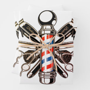  Barber, hairdresser, hair hustler, haircutter Wrapping Paper Sheet