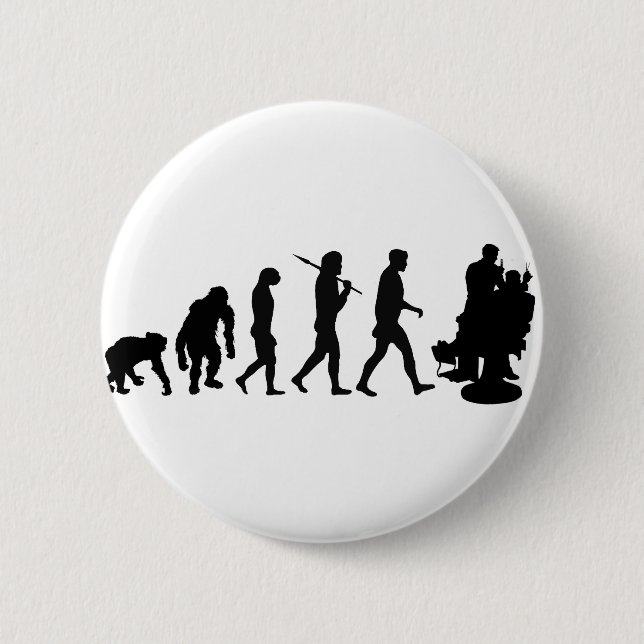 Barber hairdresser hair stylist 6 cm round badge (Front)