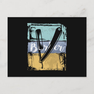 Barber Hairdresser Tee - Vintage Retro Razor Postcard