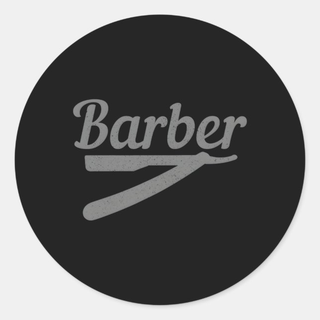 Barber Hairstylist Hairdresser Coiffeur Beard Barb Classic Round Sticker (Front)