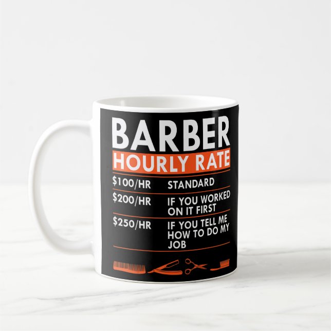Barber Hourly Rate Barbershop Hair Cutter Labour R Coffee Mug (Left)