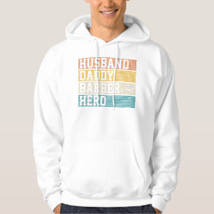 Barber Husband Daddy Hero Vintage Retro Fathers D Hoodie