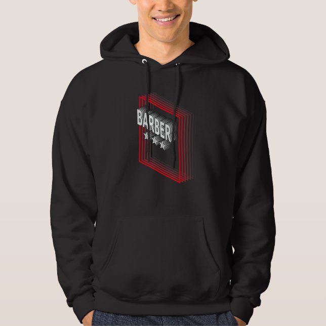 Barber Job Title Appreciation Retro Hoodie (Front)