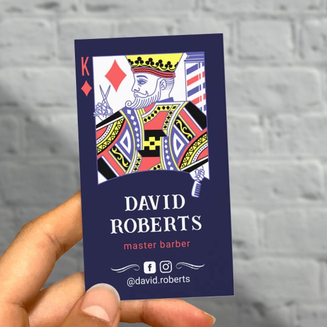 Barber King Playing Card Hairdresser Navy Hair (Creator Uploaded)