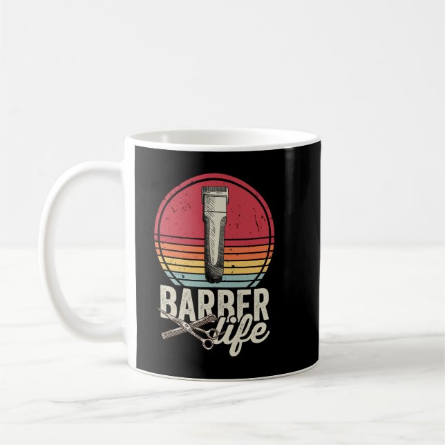 Barber Life Vintage Coffee Mug (Left)