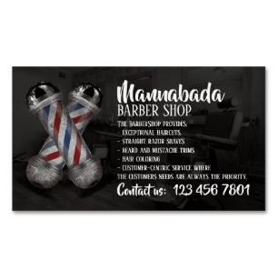 Barber logos supply shop custom photo 	Magnetic business card