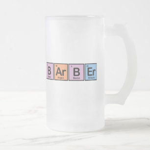 Barber made of Elements Frosted Glass Beer Mug