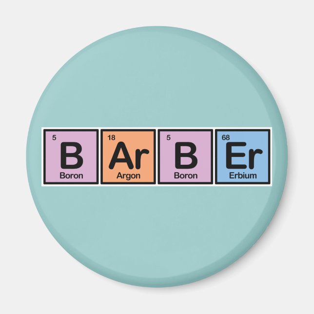 Barber made of Elements Magnet (Front)