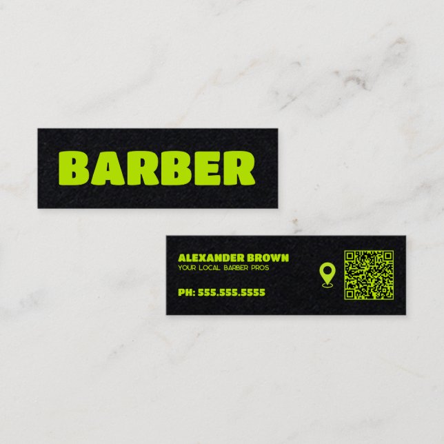 Barber Maps Custom QR Mini Business Card (Front/Back)