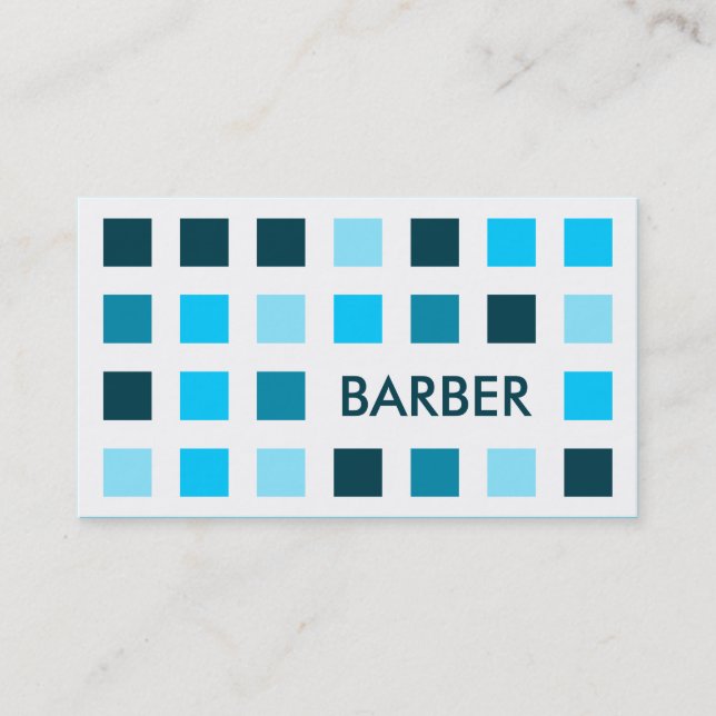 BARBER (mod squares) Business Card (Front)