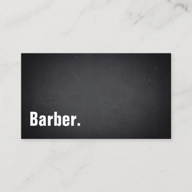 Barber Modern Minimalist Blackboard Professional Business Card (Front)